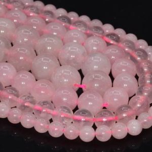 Shop Rose Quartz Beads! Rose Quartz Loose Beads Grade A Round Shape 6-7mm 8-9mm 10mm 15mm | Natural genuine beads Rose Quartz beads for beading and jewelry making.  #jewelry #beads #beadedjewelry #diyjewelry #jewelrymaking #beadstore #beading #affiliate #ad