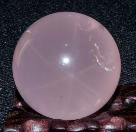 1.44"rainbow Star Rose Quartz Polished Sphere/pink Crystal Ball/rose Crystal/love Stone/meditation/chakra/reiki/lucky Stone-37mm-72g#4994