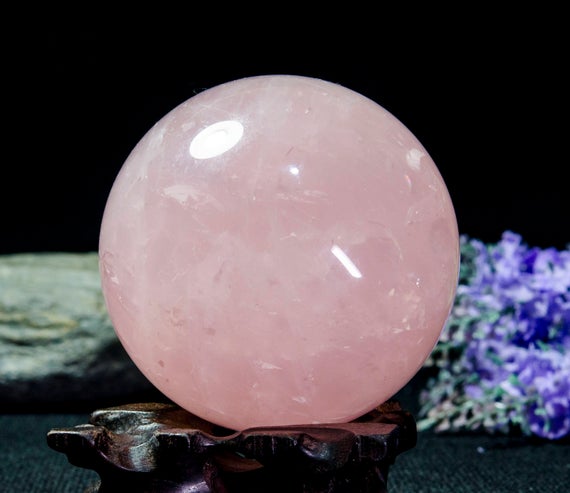 2.88"large Natural Rose Quartz Polished Sphere/pink Crystal Ball/rose Crystal/love Stone/meditation/chakra/reiki/lucky Stone-72mm-502g#2199