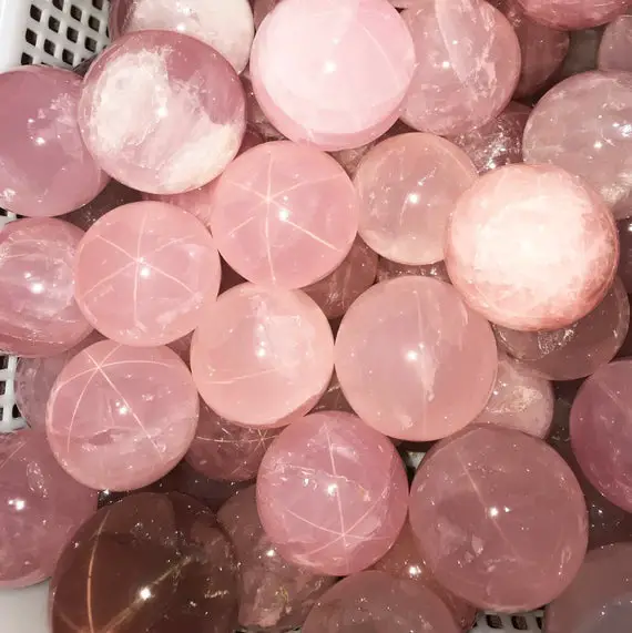 Best Star Rose Quartz Polished Sphere/pink Crystal Ball Bead/rose Crystal/love Stone/meditation/chakra/reiki/lucky Stone-50mm-70mm