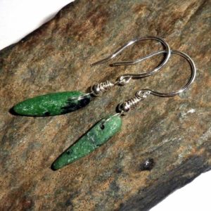 Ruby in Zoisite Gemstone Earrings Sterling Silver earthegy #1162 | Natural genuine Ruby Zoisite earrings. Buy crystal jewelry, handmade handcrafted artisan jewelry for women.  Unique handmade gift ideas. #jewelry #beadedearrings #beadedjewelry #gift #shopping #handmadejewelry #fashion #style #product #earrings #affiliate #ad