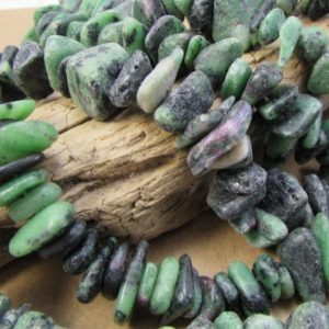 Shop Ruby Zoisite Chip & Nugget Beads! Ruby in Zoisite Nuggets, Green Nuggets, 8" inch Strand, Beading Supplies, Jewelry Supplies, Item 1170gs | Natural genuine chip Ruby Zoisite beads for beading and jewelry making.  #jewelry #beads #beadedjewelry #diyjewelry #jewelrymaking #beadstore #beading #affiliate #ad