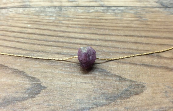 Tiny Ruby Choker Necklace, July Birthstone, Root Chakra, 14k Gold Filled