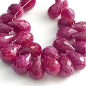 6x8mm – 9x11mm Ruby Faceted Teardrop Beads, Ruby Faceted Drops For Jewelry, Ruby Beads For Necklace (6Pcs To 12Pcs Options) – PGPA129 | Natural genuine other-shape Gemstone beads for beading and jewelry making.  #jewelry #beads #beadedjewelry #diyjewelry #jewelrymaking #beadstore #beading #affiliate #ad