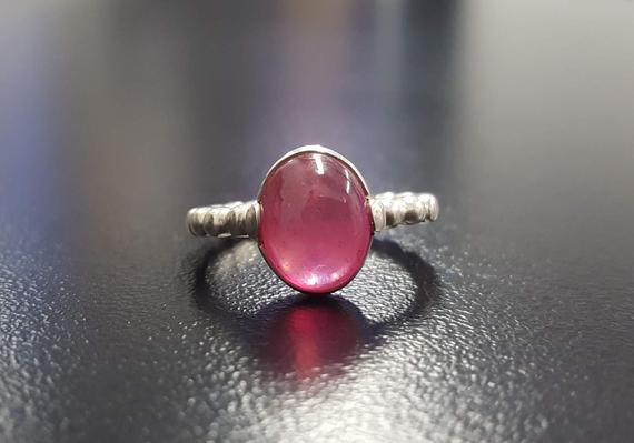 Ruby Ring, Natural Ruby Ring, Red Ruby Ring, Ruby Promise Ring, July Birthstone, Red Ring, Red Vintage Ring, July Ring, Solid Silver Ring
