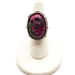 Shop Men's Gemstone Rings! Ruby Zoisite Ring – Green and Pink Ruby Zoisite Ring – Green and Pink Ring – Womens Adjustable Ring | Natural genuine Agate rings, simple unique handcrafted gemstone rings. #rings #jewelry #shopping #gift #handmade #fashion #style #affiliate #ad