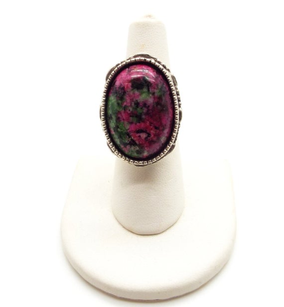 Ruby Zoisite Ring – Green And Pink Ruby Zoisite Ring – Green And Pink Ring – Womens Adjustable Ring