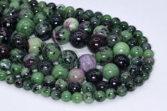 Genuine Natural Ruby Zoisite Loose Beads Grade A Round Shape 6mm 8mm 10mm 12mm