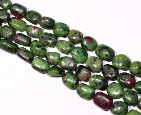 Ruby Zoisite Smooth Nuggets,natural Big Size Tumbe Stones,watermelon Gemstone Beads,18 Inches,size 16-18mm,jewelry Making Beads.