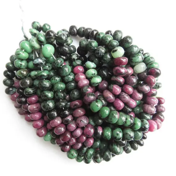 Ruby Zoisite Smooth Rondelle Bead, Natural Ruby Zoisite Rondelle Beads, 10mm Ruby Zoisite Beads, Sold As 18 Inch/ 9 Inch, Gds1355