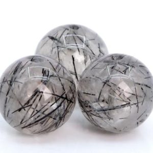 Genuine Natural Rutilated Quartz Gemstone Beads 9-10MM Black Round A Quality Loose Beads (107120) | Natural genuine beads Gemstone beads for beading and jewelry making.  #jewelry #beads #beadedjewelry #diyjewelry #jewelrymaking #beadstore #beading #affiliate #ad