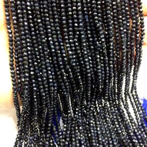 Shop Sapphire Faceted Beads! 10 Strands Natural Blue Sapphire Beads Machine Cut Blue Sapphire Faceted Rondelle Beads 3.MM Sapphire Gemstone Beads Super Fine Quality | Natural genuine faceted Sapphire beads for beading and jewelry making.  #jewelry #beads #beadedjewelry #diyjewelry #jewelrymaking #beadstore #beading #affiliate #ad