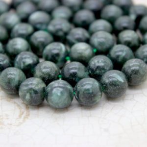 Seraphinite, Natural Seraphinite Smooth Round Ball Sphere Natural Loose Gemstone Beads 8mm 10mm 12mm – PG164 | Natural genuine round Seraphinite beads for beading and jewelry making.  #jewelry #beads #beadedjewelry #diyjewelry #jewelrymaking #beadstore #beading #affiliate #ad