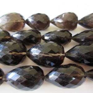 Shop Smoky Quartz Bead Shapes! Huge Rare 25mm To 30mm Natural Smoky Quartz Faceted Straight Drilled Tear Drop Briolette Beads, 17 Inch Strand, GDS167 | Natural genuine other-shape Smoky Quartz beads for beading and jewelry making.  #jewelry #beads #beadedjewelry #diyjewelry #jewelrymaking #beadstore #beading #affiliate #ad
