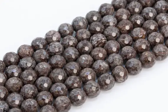 Genuine Natural Brown Snowflake Obsidian Loose Beads Micro Faceted Round Shape 6mm 8mm 10mm 12mm