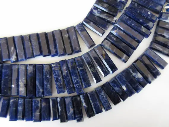 Natural Sodalite Long Baguette Shaped Step Cut Side Drilled Faceted Cabochon, Sodalite Briolette Beads, Sodalite Jewelry, Gds900