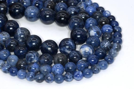 Genuine Natural Sodalite Loose Beads Round Shape 6mm 8mm 10-11mm 12mm 16mm