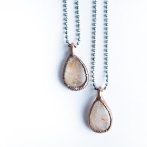 Sunstone necklace | Faceted sunstone necklace | Sunstone jewelry | Teardrop crystal necklace | Sunstone pendant | Natural genuine Sunstone pendants. Buy crystal jewelry, handmade handcrafted artisan jewelry for women.  Unique handmade gift ideas. #jewelry #beadedpendants #beadedjewelry #gift #shopping #handmadejewelry #fashion #style #product #pendants #affiliate #ad