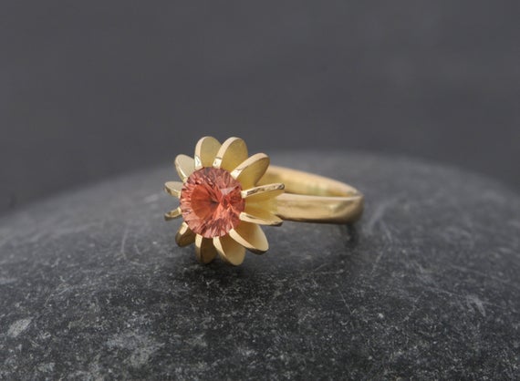 Size 6.25 Oregon Sunstone Ring In 18k Gold Ready To Ship