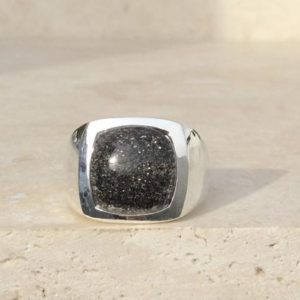 Shop Sunstone Rings! Black Sunstone Chunky Silver Ring, Mens Silver Gemstone Ring, Gift for Dad or Husband | Natural genuine Sunstone mens fashion rings, simple unique handcrafted gemstone men's rings, gifts for men. Anillos hombre. #rings #jewelry #crystaljewelry #gemstonejewelry #handmadejewelry #affiliate #ad