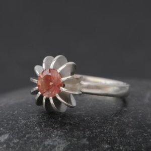Shop Sunstone Rings! Oregon Sunstone Sea Urchin Ring in Silver | Natural genuine Sunstone rings, simple unique handcrafted gemstone rings. #rings #jewelry #shopping #gift #handmade #fashion #style #affiliate #ad