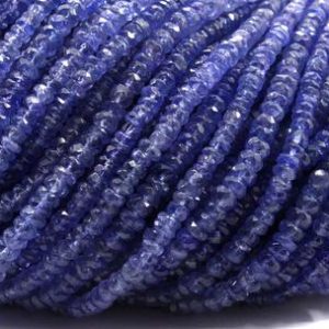 AAA Quality Natural Blue Tanzanite Gemstone, Faceted Rondelle Tanzanite Beads,Size 3.5-4 MM Tanzanite Beads,16"Long Strand Tanzanite Beads | Natural genuine beads Array beads for beading and jewelry making.  #jewelry #beads #beadedjewelry #diyjewelry #jewelrymaking #beadstore #beading #affiliate #ad