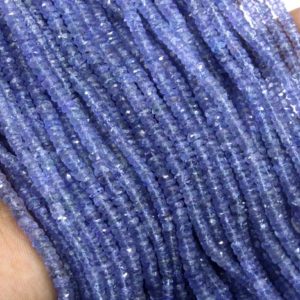 Shop Tanzanite Faceted Beads! Awesome Quality 16" Long Natural Tanzanite Gemstone, Faceted Rondelle Beads , Size 3.5-4 MM Tanzanite Rondelle,Making Jewelry Wholesale Rate | Natural genuine faceted Tanzanite beads for beading and jewelry making.  #jewelry #beads #beadedjewelry #diyjewelry #jewelrymaking #beadstore #beading #affiliate #ad