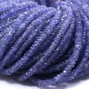 Shop Tanzanite Faceted Beads! Best Quality 16"Long Natural Blue Tanzanite Gemstone, Faceted Rondelle Beads,Size 3.5-4 MM Rondelle Beads,December Birthstone Making Jewelry | Natural genuine faceted Tanzanite beads for beading and jewelry making.  #jewelry #beads #beadedjewelry #diyjewelry #jewelrymaking #beadstore #beading #affiliate #ad