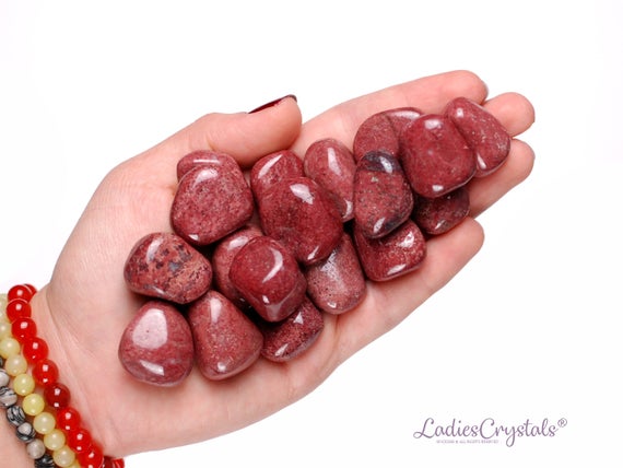 Thulite Tumbled Stone, Pink Zoisite Crystal, Joy And Altar Ritual Heart Healing Gem