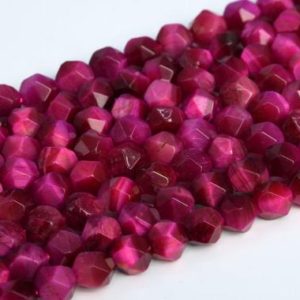 Shop Tiger Eye Beads! Rose Red Tiger Eye Loose Beads Grade AAA Star Cut Faceted Shape 5-6MM 7-8MM | Natural genuine beads Tiger Eye beads for beading and jewelry making.  #jewelry #beads #beadedjewelry #diyjewelry #jewelrymaking #beadstore #beading #affiliate #ad