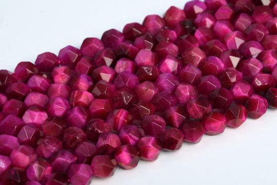 Rose Red Tiger Eye Loose Beads Grade Aaa Star Cut Faceted Shape 5-6mm 7-8mm