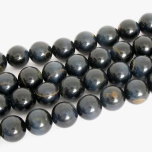 Shop Tiger Eye Round Beads! 12mm Blue Tiger's Eye Beads, Half Strand, 12mm Round Tiger Eye, 12mm Blue Tigereye Beads, Tig211 | Natural genuine round Tiger Eye beads for beading and jewelry making.  #jewelry #beads #beadedjewelry #diyjewelry #jewelrymaking #beadstore #beading #affiliate #ad