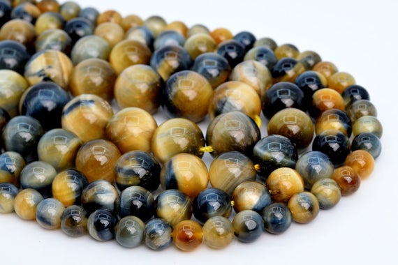 Golden Blue Tiger Eye Loose Beads Grade Aaa Round Shape 6-7mm 8mm 10mm