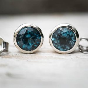 Shop Topaz Earrings! Blue Topaz White Gold Stud Earrings – London Blue Topaz Earrings –  London Blue Topaz  14k White Gold Earrings –  London Blue Topaz Studs | Natural genuine Topaz earrings. Buy crystal jewelry, handmade handcrafted artisan jewelry for women.  Unique handmade gift ideas. #jewelry #beadedearrings #beadedjewelry #gift #shopping #handmadejewelry #fashion #style #product #earrings #affiliate #ad