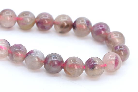 5mm Purple Brown Tourmaline Transparent Beads A Genuine Natural Gemstone Half Strand Round Loose Beads 7.5" Bulk Lot Options (108640h-2729)