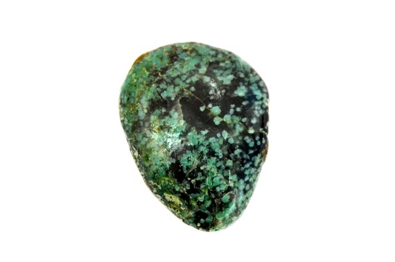 Turquoise Oval Cabochon Stone (23mm X 18mm X 6mm) 15.5cts - Irregular Drop Gemstone - Blue Tibetan Turquoise