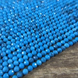 Shop Turquoise Faceted Beads! 3mm Faceted Turquoise Beads Micro Faceted Round Tiny Small Blue Turquoise Beads Gemstone Beads Supplies Jewelry Beads 15.5" Full Strand | Natural genuine faceted Turquoise beads for beading and jewelry making.  #jewelry #beads #beadedjewelry #diyjewelry #jewelrymaking #beadstore #beading #affiliate #ad