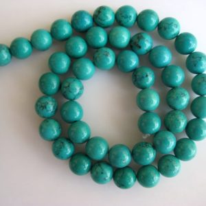 Shop Turquoise Round Beads! Turquoise Large Hole Gemstone beads, 8mm Turquoise Smooth Round Mala Beads, Drill Size 1mm, 15 Inch Strand, GDS591 | Natural genuine round Turquoise beads for beading and jewelry making.  #jewelry #beads #beadedjewelry #diyjewelry #jewelrymaking #beadstore #beading #affiliate #ad