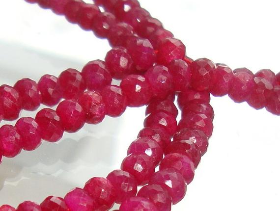10 Pcs, 4.5-5x3.5-4mm, Ruby Rondelles Beads, Beautiful Color