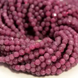 Shop Ruby Round Beads! 2mm Genuine Ruby Gemstone Grade AAA Micro Faceted Round Beads 15.5 Inch Full Strand BULK LOT 1,6,12,24 and 48 (80007310-A254) | Natural genuine round Ruby beads for beading and jewelry making.  #jewelry #beads #beadedjewelry #diyjewelry #jewelrymaking #beadstore #beading #affiliate #ad
