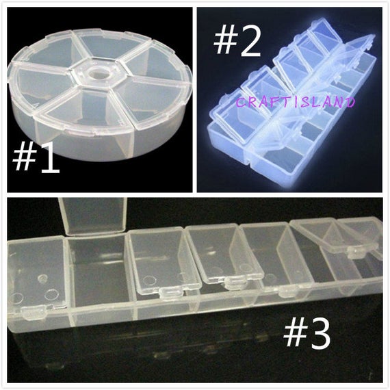 2pcs Plastic Beads Storage Boxes Container -q41a