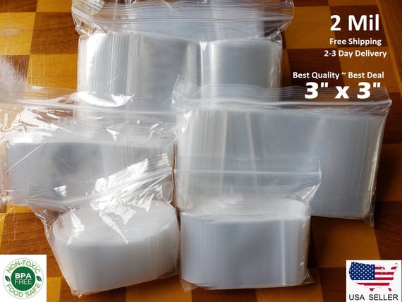 3" X 3" Clear Plastic Zip Bags, 2mil Thickness, Reclosable Top Lock Large Small Mini Baggies For Beads Jewelry Merchandise Storage Container 3" X 3" Clear Plastic Zip Bags, 2mil Thickness, Reclosable Top Lock Large Small Mini Baggies For Beads Jewelry Merchandise Storage Container