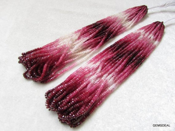 3mm - 3.5mm Ruby Shaded Faceted Beads, 16 Inch Aaa Superb Quality Ruby Faceted Rondelle Beads, Ruby Rondelle Beads, Ruby Faceted Beads