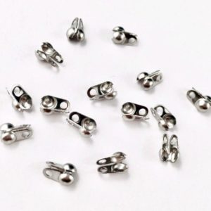 Shop Bead Tips & Knot Covers! 50 Stainless Steel Bead Tips, 2.4mm Ball Chain Connector, Clamshell Tips, Necklace Ends, Necklace Findings, Stainless Steel Findings | Shop jewelry making and beading supplies, tools & findings for DIY jewelry making and crafts. #jewelrymaking #diyjewelry #jewelrycrafts #jewelrysupplies #beading #affiliate #ad