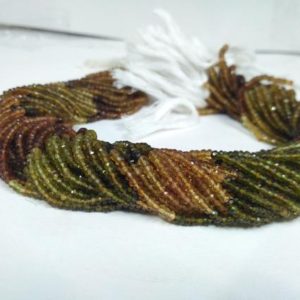 Shop Green Tourmaline Beads! Natural Petro Tourmaline Faceted Rondelle Gemstone Beads Strand, Green and Yellow Tourmaline Jewelry Making Stone Necklace Wholesale Beads | Natural genuine rondelle Green Tourmaline beads for beading and jewelry making.  #jewelry #beads #beadedjewelry #diyjewelry #jewelrymaking #beadstore #beading #affiliate #ad