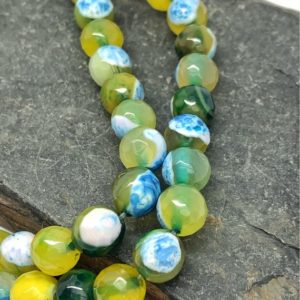 Faceted Efflorescent Agate 10 mm Multi Colours/ World Universe Beads / Unique Agate Beads / Multi Coloured Amazing  Gemstone Beads / 3 beads | Natural genuine beads Gemstone beads for beading and jewelry making.  #jewelry #beads #beadedjewelry #diyjewelry #jewelrymaking #beadstore #beading #affiliate #ad