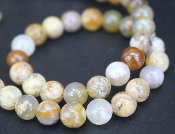 6mm/8mm Regency Rose Plume Agate Beads,smooth And Round Stone Beads,15 Inches One Starand