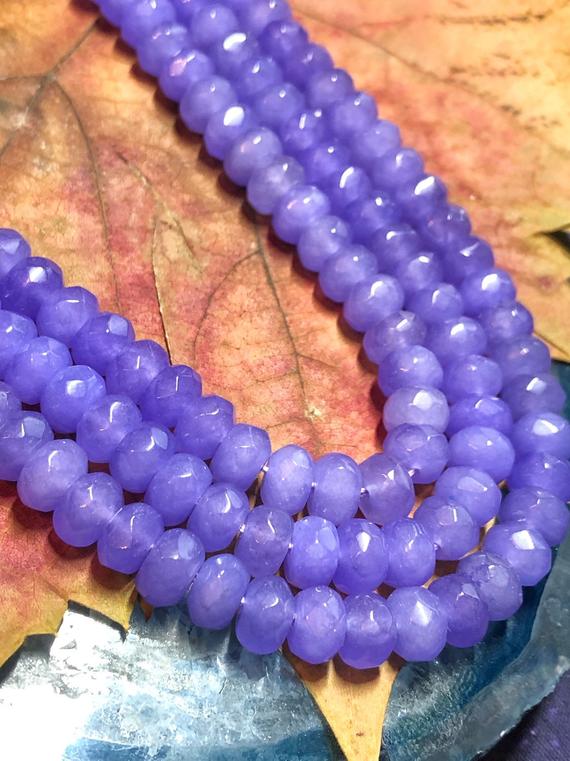 Alexandrite Tone Lilac Chalcedony Purple Faceted Rondelle Beads 8x5mm Gemstone Spacer Beads