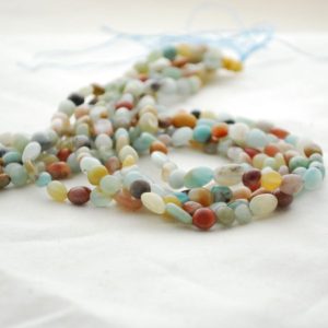 High Quality Grade A Natural Multi-Colour Amazonite Semi-Precious Gemstone Tumbled Stone Nugget Pebble Beads – 5mm – 8mm – 15" strand | Natural genuine chip Amazonite beads for beading and jewelry making.  #jewelry #beads #beadedjewelry #diyjewelry #jewelrymaking #beadstore #beading #affiliate #ad