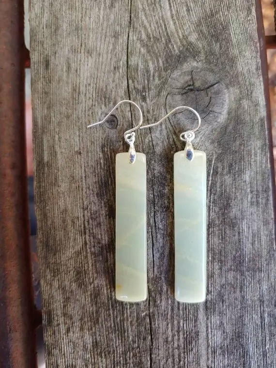 Unique Amazonite Earrings. Available In Sterling Silver Only. Long Amazonite Earrings